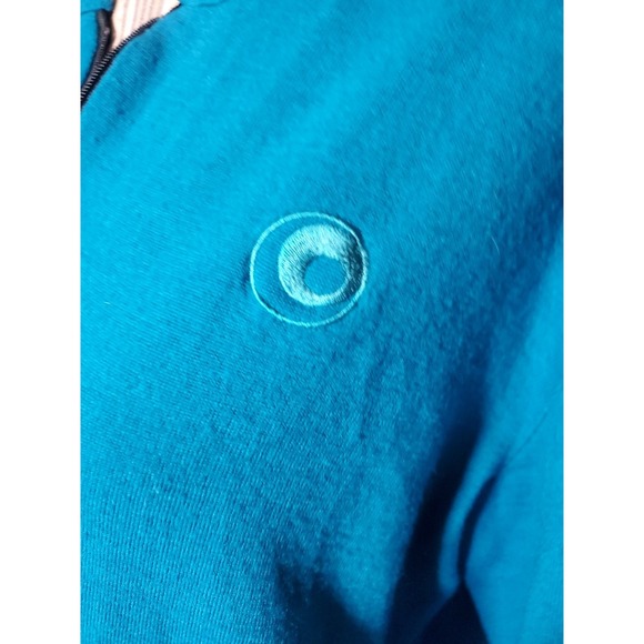 Glowing Sky Merino Wool Dark Teal Zip Up Hoodie Sweatshirt Cropped Sz 18/XL - Picture 11 of 12